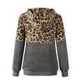 thumbnail image 5 of jsaierl Fleece Hoodies for Women Sherpa Leopard Pachwork Sweatshirt Top Long Sleeve Warm Quarter Zip Pullover with Pockets, 5 of 5