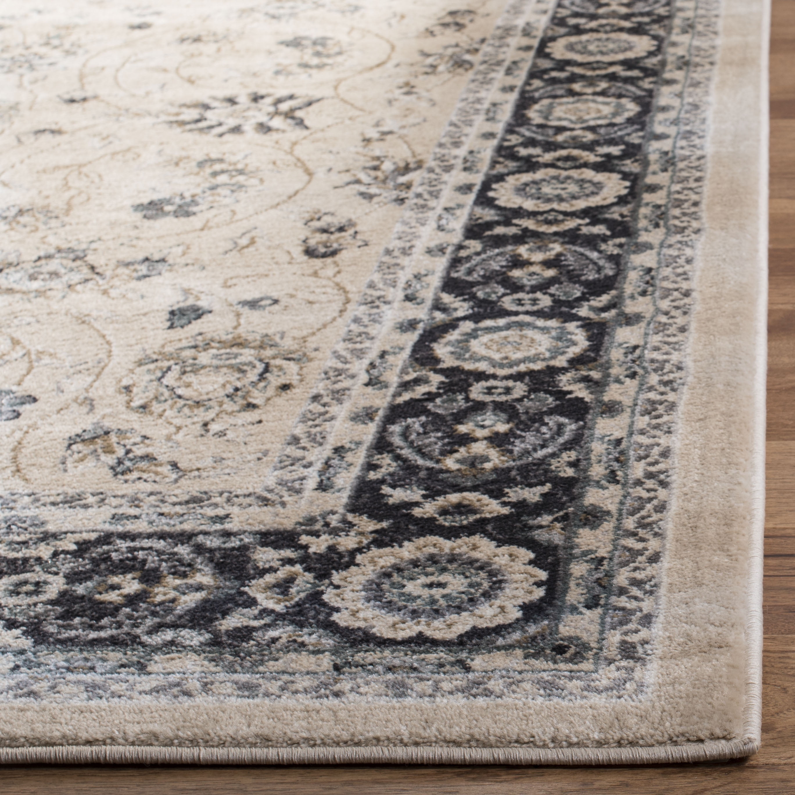 Safavieh Lyndhurst Janel Floral Runner Rug, Light Beige/Anthracite, 2'3" x 14'