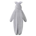 thumbnail image 4 of Unisex Kids Bunny Outfit Soft Performance Dress Up Party Jumpsuit Hooded Long Sleeve Full Length Soft Grey 3 Years-4 Years, 4 of 7