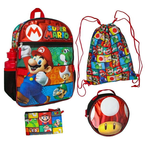 Super Mario Backpack with Detachable Mushroom Lunch Tote 16 Inch 5
