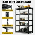 thumbnail image 4 of 78" H Adjustable Garage Shelves, 5-Tier Heavy Duty Shelving Unit, 2200LBS Wide Metal Utility Storage Organizer Racks for Warehouse Pantry Closet Kitchen, Black, 4 of 12