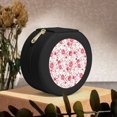 thumbnail image 6 of Yiaed Rose Flowers Print Travel Jewelry Case Bridesmaid Gift Boxes Jewelry Travel Organizer Small Round Jewelry Box Mini Storage-Black, 6 of 7