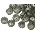 thumbnail image 1 of 9x4mm Silver Metal Flower Dome Bead Cap (50 Piece), 1 of 1