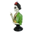 thumbnail image 2 of Mexican Painter Smoking Lady Frieda Skeleton Portrait Bust Day Of Dead Statue, 2 of 5