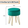 thumbnail image 2 of Taburete Storage Ottoman Cpintltr, de terciopelo, redondo, color esmeralda, 2 of 6