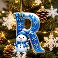 thumbnail image 3 of QISIWOLE Blue Christmas R-Letter Ornaments with Snowman Design, 3.15 Plastic Initial Alphabet Hanging Ornament, Personalized Gift for Christmas Tree Indoor Home Decor, 3 of 7