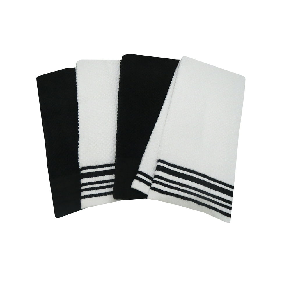 Mainstays, 4 Pack, Kitchen Towel Set, Black