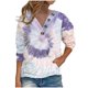 thumbnail image 2 of Pntutb Mujeres Moda Suelto Tie-Dye Impreso Abotonado Manga Larga Sudadera tops Pntutb Pntutb-4553, 2 of 5