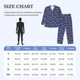 thumbnail image 3 of Wukai Blue Skull Flower Men's Long-Sleeve Pajama Set - Comfortable Sleepwear with Button-Down Shirt and Pants-Small, 3 of 6