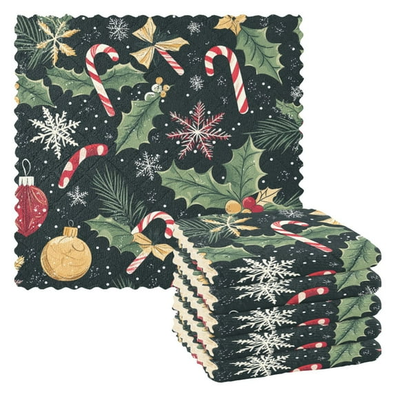 Christmas Decorations Kitchen Towels 6 Pcs Dish Towels Absorbent Soft Quick Dry Towel Dish Rags for Washing Dishes