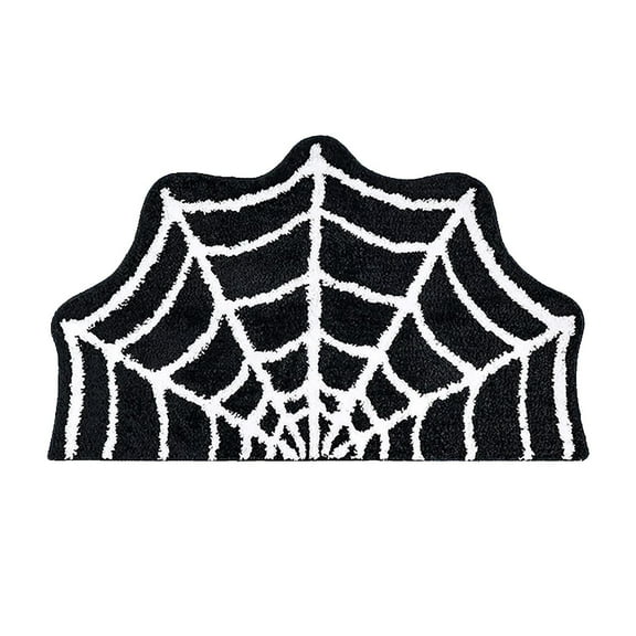 Halloween Doormat, Spider Web Spooky Gothic Cute Fun Halloween Floor Mat, Non Slip Welcome Door Mat, Fall Thanksgiving Rugs, For Home Bathroom, Living Room Decor, (Black 50x80cm)