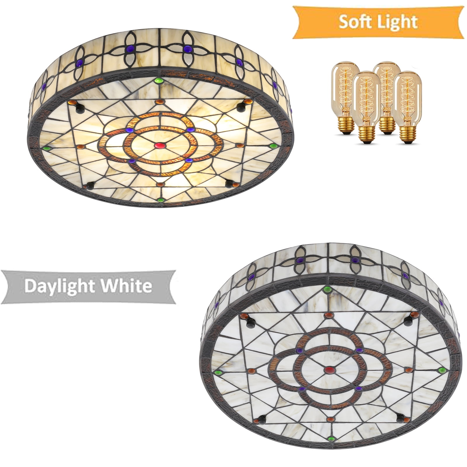 16'' Ceiling Lamp Round Ceiling Light Colorful for Bedroom Living Room Hotel