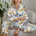 thumbnail image 6 of Bingfone Womens Pajama Sets Flowers Butterfly Print,Long Sleeve Loungewear Pajamas Set-Large, 6 of 8