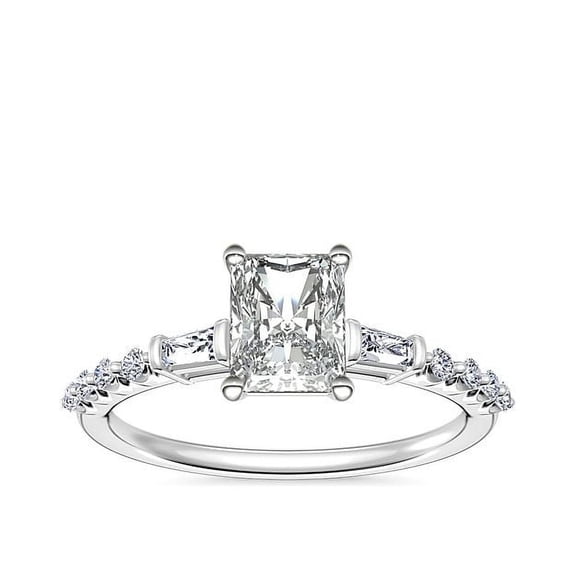IGI Certified 2.30 Carat Elegent Radiant Cut Lab Grown Diamond (E/VVS2) Solitaire Anniversary Ring For Women Solid 18K White Gold Size 7 by Diamond-Capitals