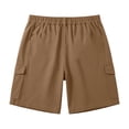 thumbnail image 5 of Bermuda Shorts Womens Knee Length Cargo Denim Mutiple Pockets Elastic Waist Long Jorts for Summer Casual Brown 2XL, 5 of 6