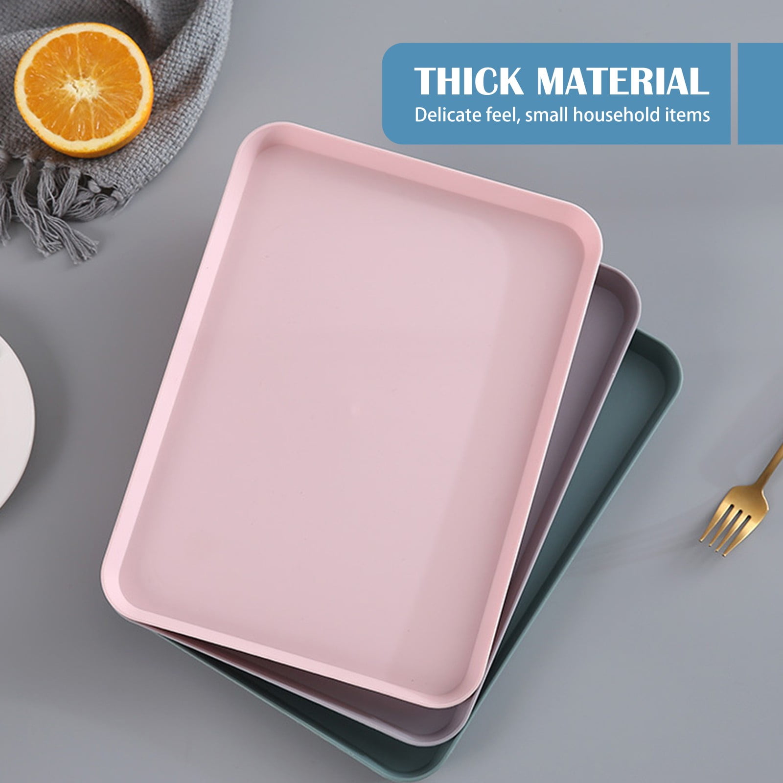 Food Trays Bulk Fast Food Tray Rectangular Serving Trays Serving Tray for Indoor Plastic Fast Food Tray Gray(8.26"X11.61"inch)