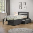 thumbnail image 2 of Donco Kids Econo Scandinavian Twin Dark Grey Bed with Dual Underbed Drawers, Twin, Dark Grey, 2 of 4