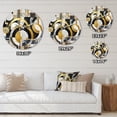 thumbnail image 4 of Designart "Geometric Illusions Gold Black Gold Abstraction" Abstract Shapes Oversized Wall Clock, 4 of 5
