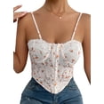 thumbnail image 3 of SAYOO - Mini chaleco de verano para mujer, sin mangas, sin espalda, con encaje irregular, camisola floral SAYOO  Moda, 3 of 9