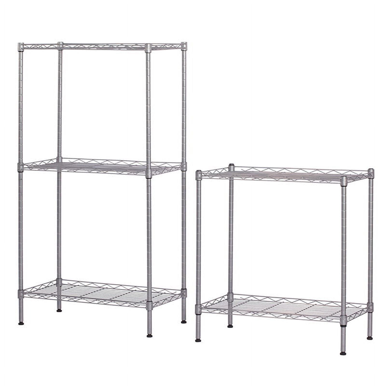 5 Tier Storage Shelves Wire Storage Shelves, Metal Shelves for Garage Metal Storage Shelving, Pantry Shelves Kitchen Rack Shelving Units and Storage, 21.25" x 11.42" x 59.06", Silver, S10146 - image 2 of 7