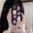 thumbnail image 3 of Redmi 12C 10C 10A 10 9 9A 9C 9T Note 11 Pro + 11s 11 10s 10 9s 9 8 Poco X4Pro X3 X3NFC M4 Mi 11 Lite 10TPro Púrpura Flor Negra Pintura Al Óleo Onda Funda De Teléfono TPU Suave Cubierta, 3 of 3