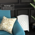 thumbnail image 3 of Red Lantern 2 ft. Short Diamond Weave Fiber Folding Screen - White - 6 Panel, 3 of 7