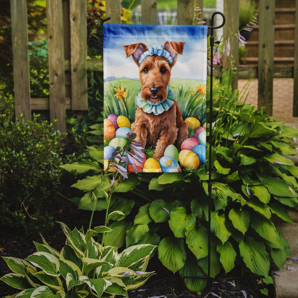 Irish Terrier Easter Egg Hunt Garden Flag 11.25 in x 15.5 in