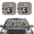 thumbnail image 2 of Haiem Cartoon Pandas Basketball Car Windshield Sun Shade (2 Pieces) Foldable Windshield Sun Shade Car Accessories for Truck SUV Pickup-Large, 2 of 7