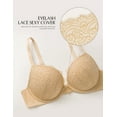 thumbnail image 5 of Deyllo Women's Lace Push Up Bra Padded Add Cup Plunge Underwired Support T-shirt Bras, Nude 34D, 5 of 11