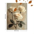thumbnail image 3 of Qisvanset 12x16 Inch White Rose Floral Canvas Wall Art, Vintage Rustic Charm Romantic Nature Home Decor, 3 of 8