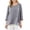 Dark Blue, variant on Summer Linen Shirt for Women Casual Solid Color Workout Tops Fast Drying Crew Neck Blouse 3/4 Sleeve Loose Going Out Tops with Pockets