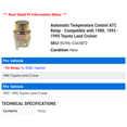 thumbnail image 2 of Automatic Temperature Control ATC Relay - Compatible with 1980, 1993 - 1995 Toyota Land Cruiser 1994, 2 of 2