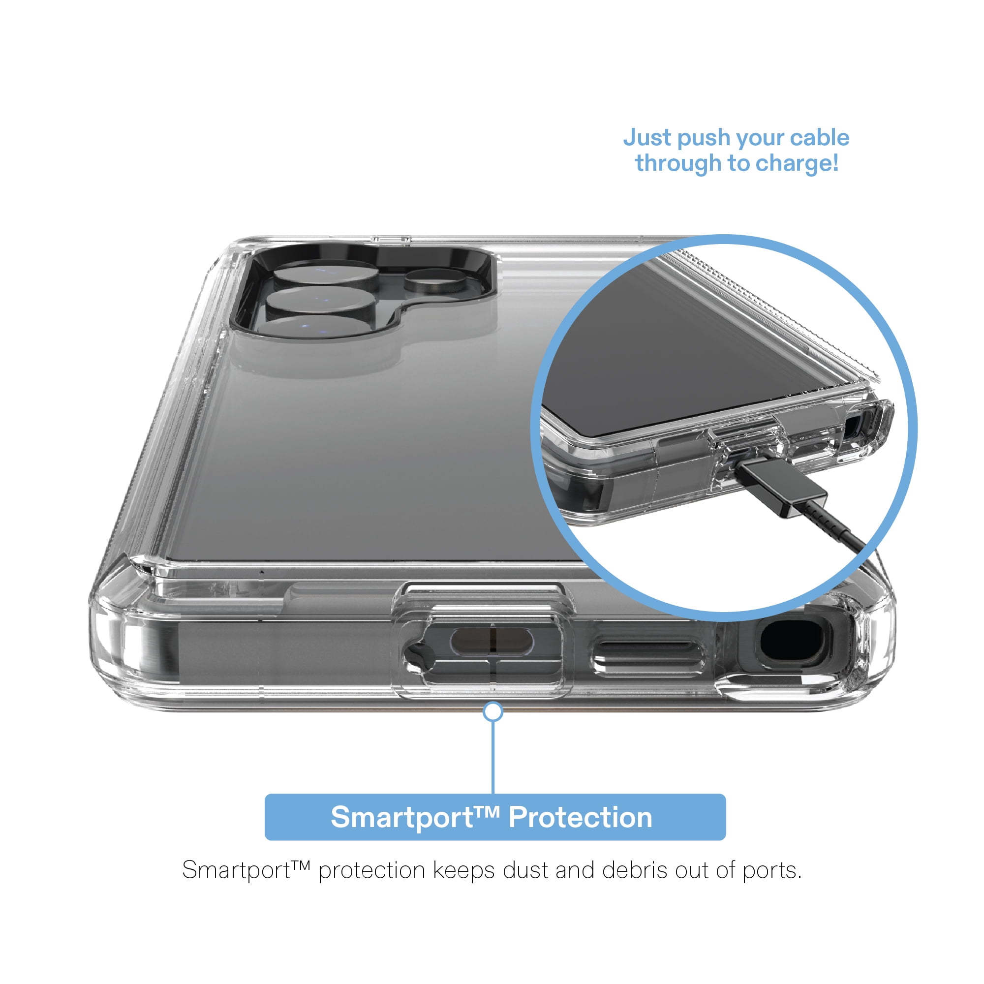 onn Rugged Phone Case for Samsung Galaxy S25 Ultra - Clear