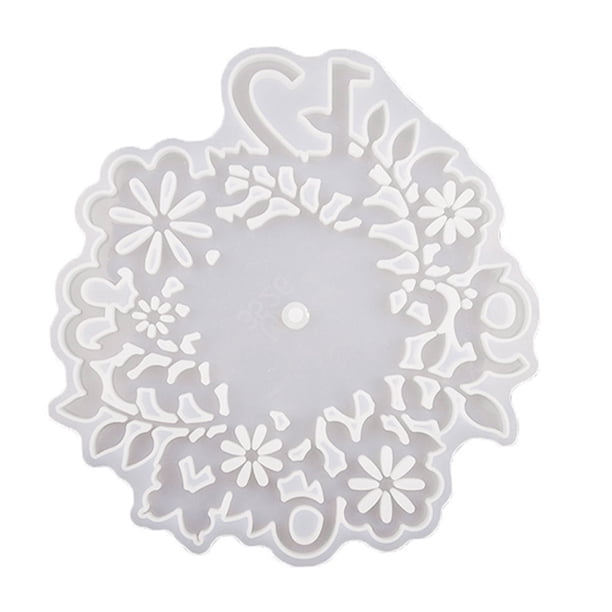 Bewildely Molde de resina para reloj, pared del hogar, flor Digital redonda, autoensamblaje, colgante creativo, decoración de oficina a la moda Artesanía MD3526 Tamaño pequeño Bewildely HA075523-01