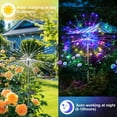thumbnail image 5 of Christmas Solar Garden Firework Lights, GoXteam Outdoor Waterproof 2 Pack 120 LED Sparklers Solar Lights with 8 Modes for Outside Patio Backyard Yard Pathway Walkway Decorations (Colorful), 5 of 7