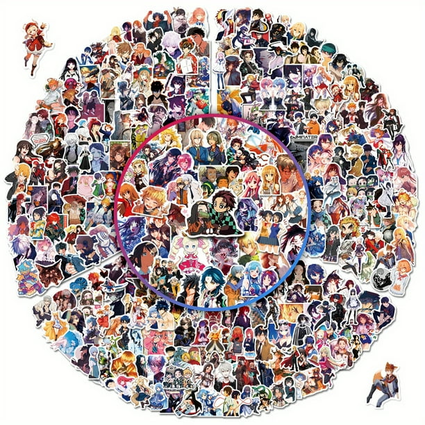 300 Pegatinas Mixtas De Anime, Pegatinas De Manga De Vinilo Impermeables Para Botellas De Agua Para Portátiles, Para Monopatín, Ordenador, Teléfono, Pegatina De Anime Para Niños Y Adolescentes