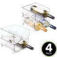 thumbnail image 5 of mDesign Stackable Plastic 2 Bottle Refrigerator Wine Rack Holder - 4 Pack, Clear, 5 of 9