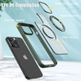 thumbnail image 3 of For iPhone 15 Pro Max Case Magnetic, Compatible with Magsafe Matte Back Cover Rotating Kickstand Bumper Rugged Phone Case Cover for Apple iPhone 15 Pro Max, Green, 3 of 6