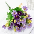 thumbnail image 2 of ZOELNIC 4 Bouquet 28 Heads Artificial Fake Daisy Flower for Home Coffee Shop Wedding Decor, 2 of 8