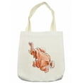 thumbnail image 1 of Animal Tote Bag, Little Baby Safari Theme Elephant Fall down Watercolored Artwork, Cloth Linen Reusable Bag for Shopping Books Beach and More, 16.5" X 14", Cream, by Ambesonne, 1 of 2