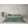 thumbnail image 3 of Ahgly Company Indoor Rectangle Solid Turquoise Blue Modern Area Rugs, 6' x 9', 3 of 4