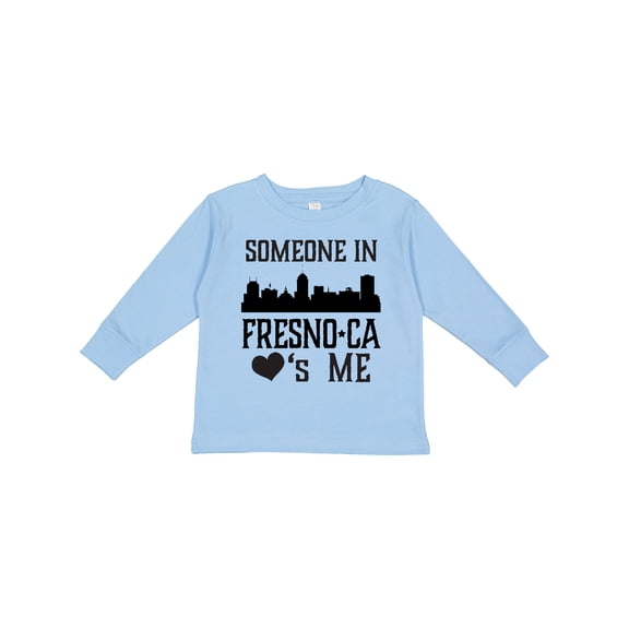 Inktastic Fresno California Someone Loves Me Skyline Boys or Girls Long Sleeve Toddler T-Shirt