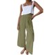 thumbnail image 1 of VISgogo Pantalones de Pierna Ancha con Volantes para Mujer, Pantalones de Color Sólido de Cintura Alta Sueltos Casuales de Verano VISgogo  moda, 1 of 4