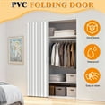 thumbnail image 4 of Fompes PVC Accordion Door, 48x80"/60x80" PVC Foldable Accordion Doors with Latch, Handle, Mounting Hardware, Single Door/Bifold Accordion Closet Door, Folding Door for Interior for Interior, White, 4 of 15
