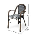 thumbnail image 5 of GDF Studio Symonds Outdoor French Bistro Chairs, Set of 4, Black, White, and Brown Wood, 5 of 7
