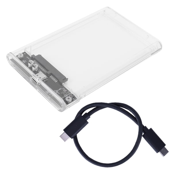 Caja Disco Duro Transparente Externo USB 3.1/Tipo C 10 Gbps Soporte Sin Herramientas Cable UASP Incluido para SATA HDD SSD 2 5 Pulgadas 7 Mm 9