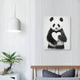 thumbnail image 4 of Nawypu The Stupell Home Decor Collection Black and White Panda Bear Making a Heart Ink Illustration Stretched Canvas Wall Art,  Multi-Color, 4 of 5