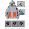 thumbnail image 4 of Kids Pullover Girls Boys Heated Hoodies Electric Heating Sweatshirts with Pocket Winter Warm Fleece Sweater Tops 5 T, Gray, 4 of 7