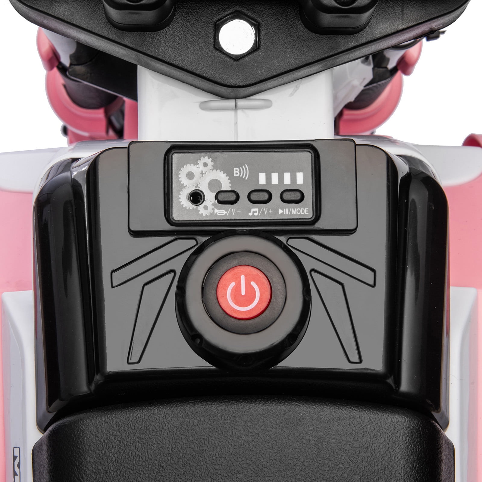 Pink 12V Kids Ride On Motorcycle Dirt Bikes with Training Wheels, Spring Suspension