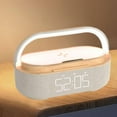thumbnail image 1 of Reloj despertador digital moderno con soporte para teléfono para sala de estar, dormitorio, regalo de cumpleaños Beige, 1 of 8